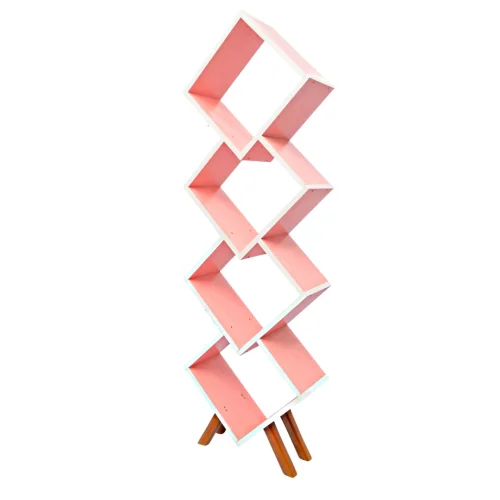 Diamond Shaped Pink Bookself(FT-WB001)