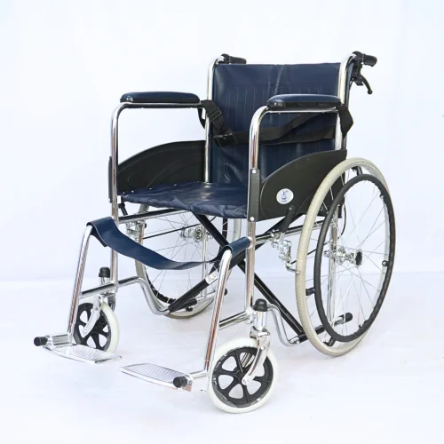 FURNITEX Manual Foldable Wheelchair with Cushioned Seat & Safety Support(FT-WC1)