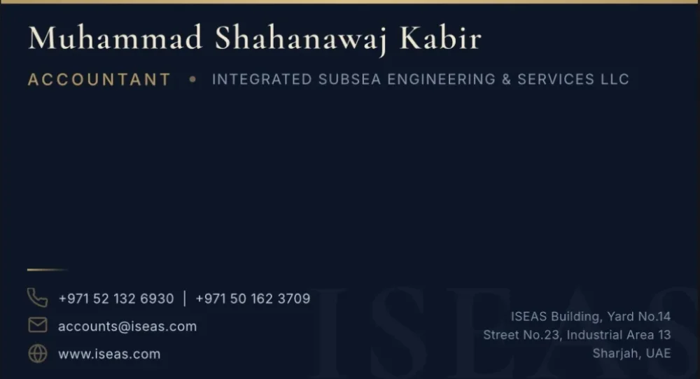 Visiting card front